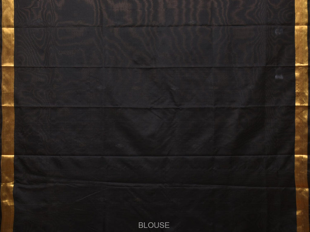 Black Uppada Silk Handloom Saree with Floral Pallu Design - Global Threads | Grocsy