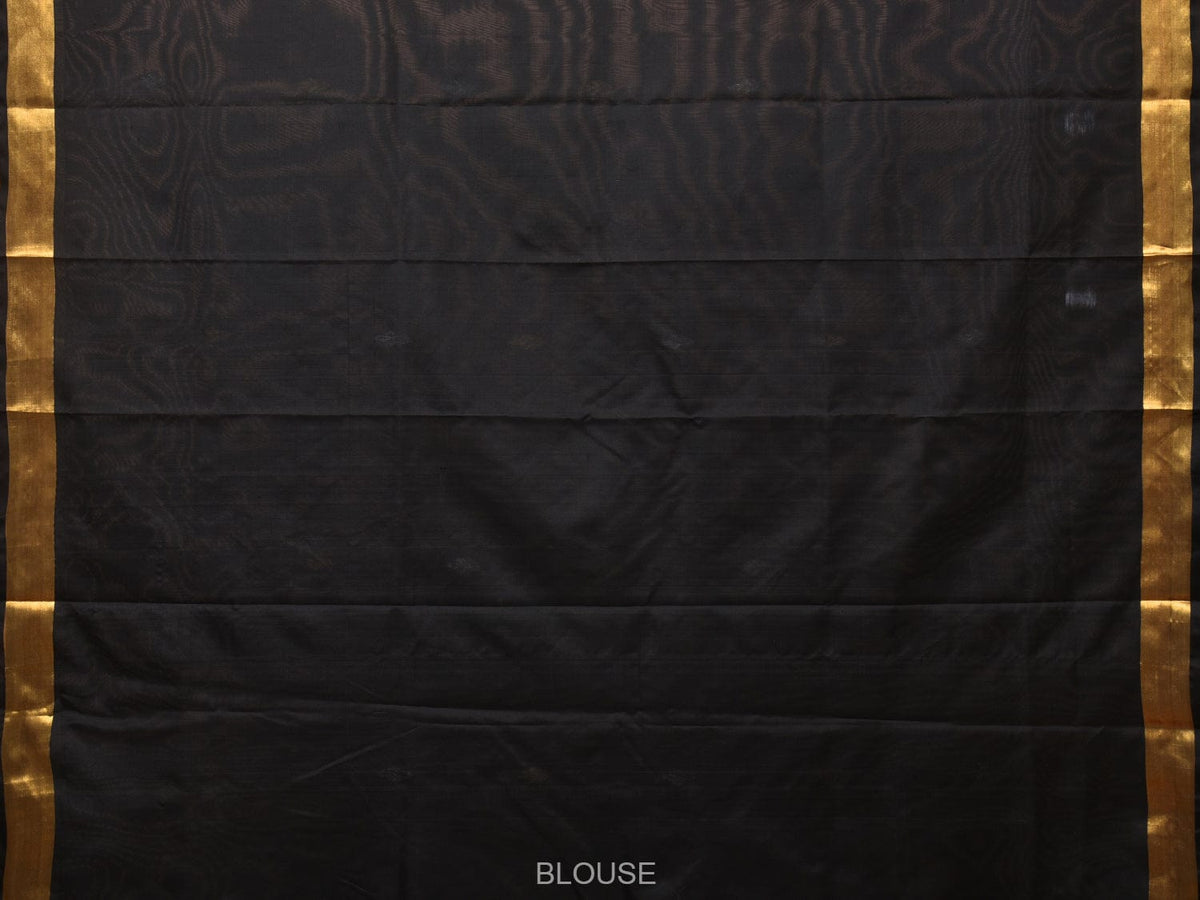 Black Uppada Silk Handloom Saree with Floral Pallu Design - Global Threads | Grocsy
