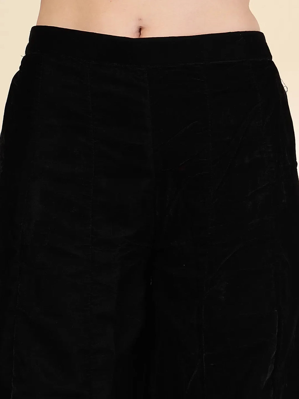 Yufta Black Velvet Zari Work CoOrd Set | Grocsy