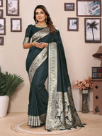Anaita Black Banarasi Silk Saree With Weaving Work | Grocsy