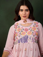 Sangria Embroidered Kurta, Palazzo With Dupatta | Grocsy