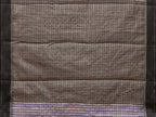 Blue and Black Bamboo Cotton Saree with Checks Design No Blouse - Global Threads | Grocsy