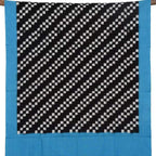 Blue and Black Pochampally Ikat Cotton Handloom Dupatta with Diagonal Design - Global Threads | Grocsy