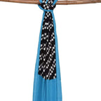 Blue and Black Pochampally Ikat Cotton Handloom Dupatta with Diagonal Design - Global Threads | Grocsy