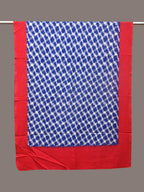 Blue and Red Pochamaplly Ikat Cotton Handloom Dupatta with Grill Design - Global Threads | Grocsy