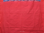 Blue and Red Pochampally Ikat Cotton Handloom Saree with All Over Design - Global Threads | Grocsy