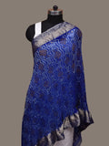 Blue Bandhani Banaras Georgette Dupatta with Border Design - Global Threads | Grocsy