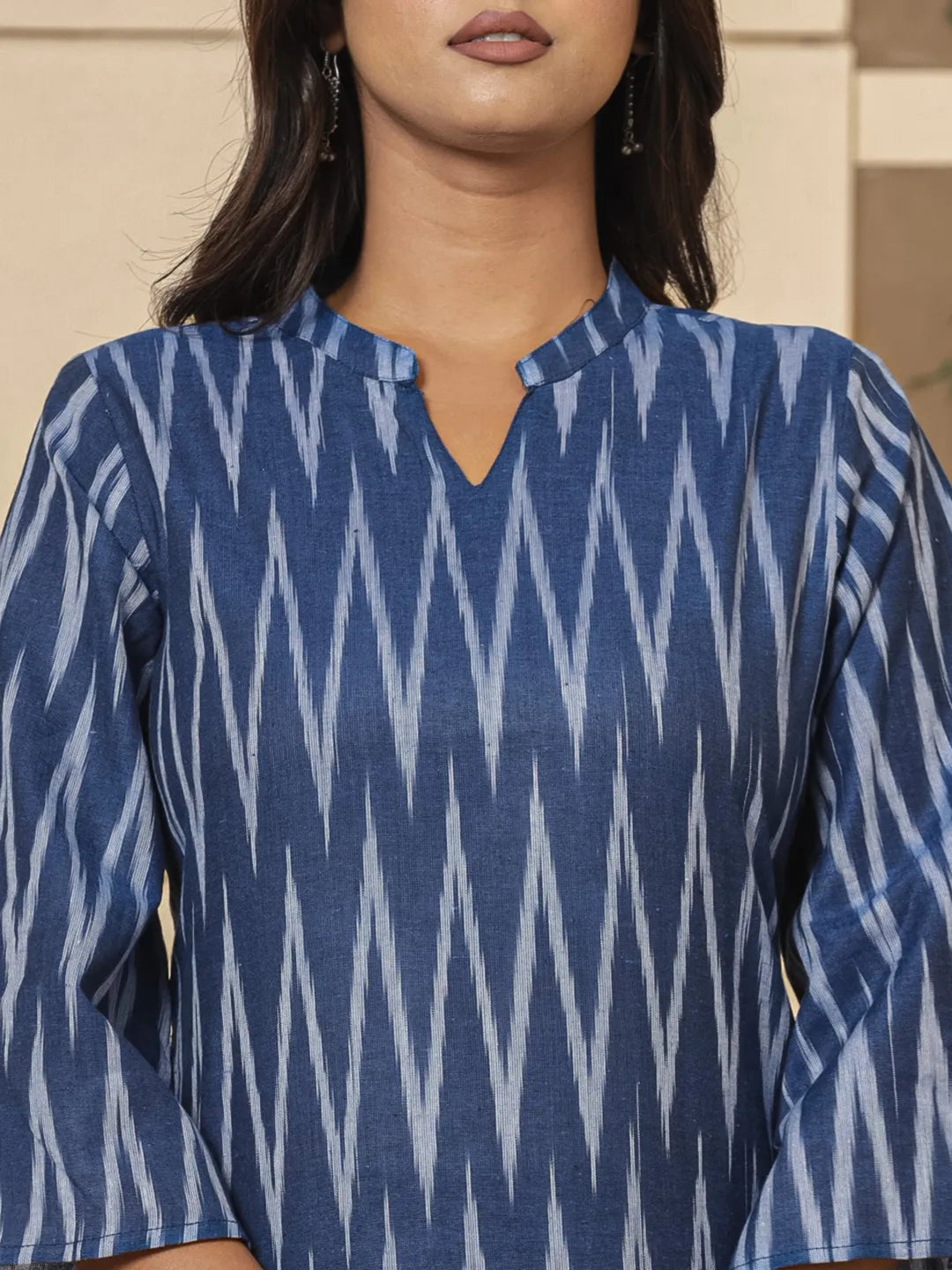 Yufta Blue Cotton Ikat Co-Ord Set | Grocsy