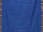 Blue Khadi Cotton Handloom Saree with Zari Strips Design - Global Threads | Grocsy