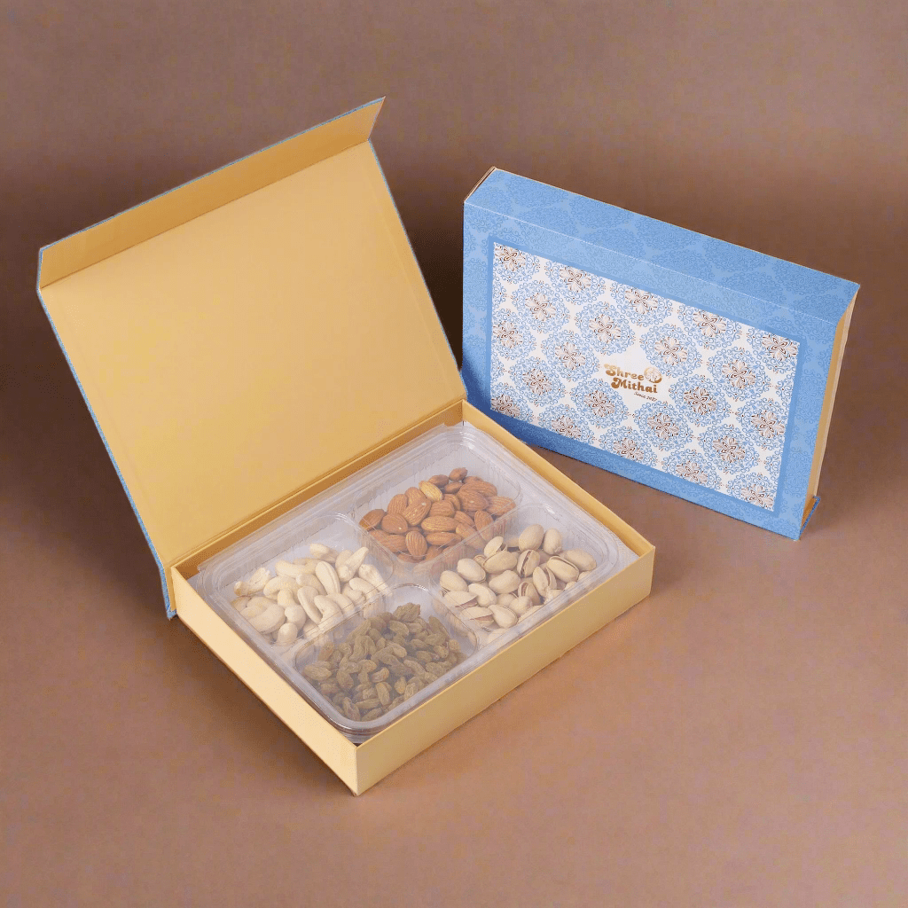 Shree Mithai Blue Titanium Dry Fruit Box | Grocsy