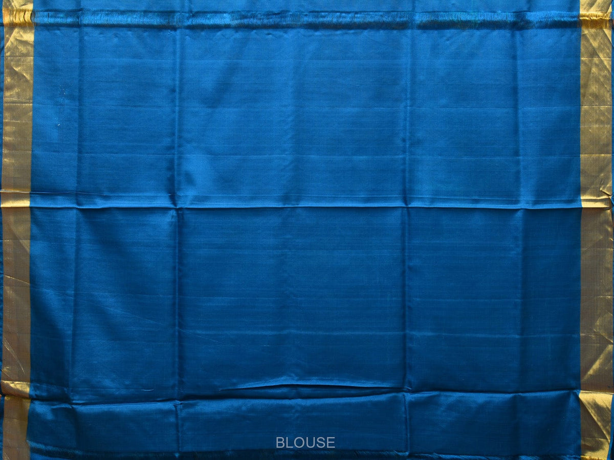 Blue Uppada Silk Handloom Saree with All Over Grill Design - Global Threads | Grocsy