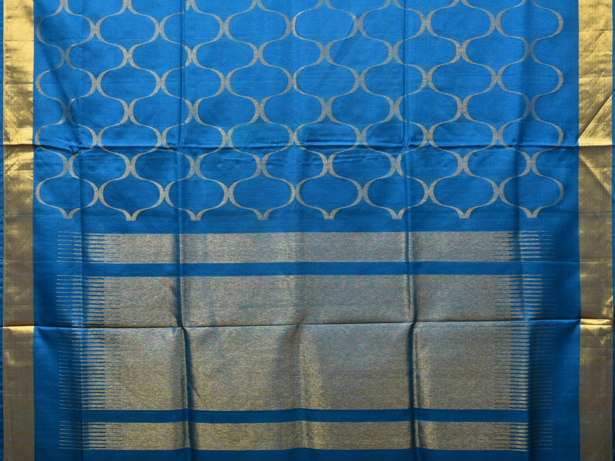 Blue Uppada Silk Handloom Saree with All Over Grill Design - Global Threads | Grocsy