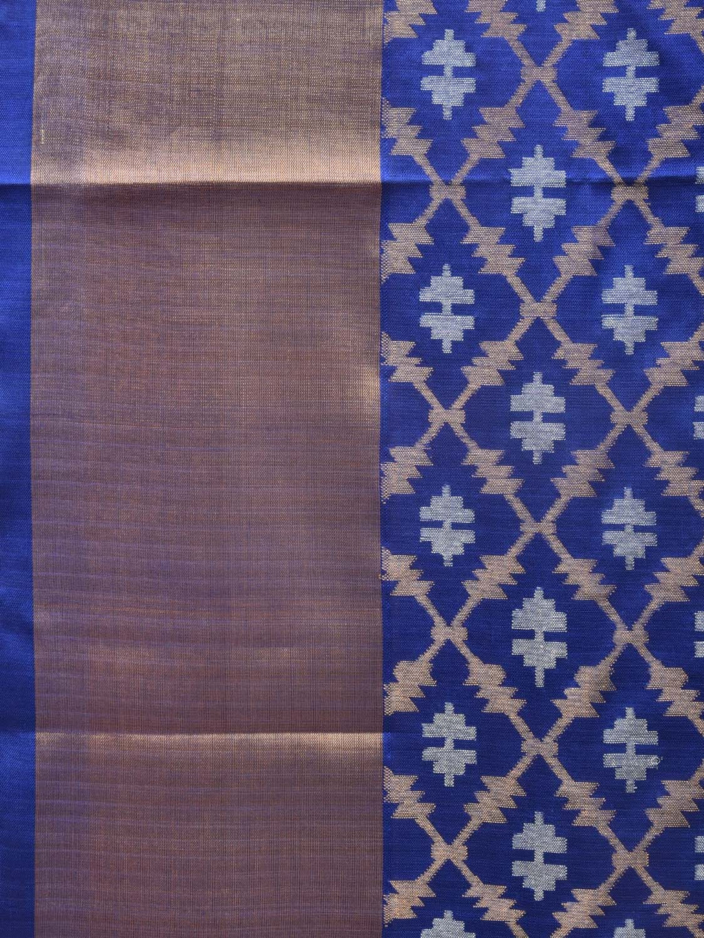 Blue Uppada Silk Handloom Saree with All Over Jamdani Design - Global Threads | Grocsy