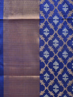 Blue Uppada Silk Handloom Saree with All Over Jamdani Design - Global Threads | Grocsy