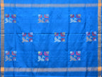 Blue Uppada Silk Handloom Saree with Border and Pallu Buta Design - Global Threads | Grocsy