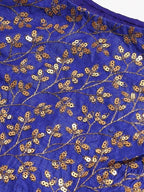 Tulsi Art Blue & Golden Semi-Stitched Myntra Party Wear Lehenga & Unstitched Blouse With Dupatta | Grocsy