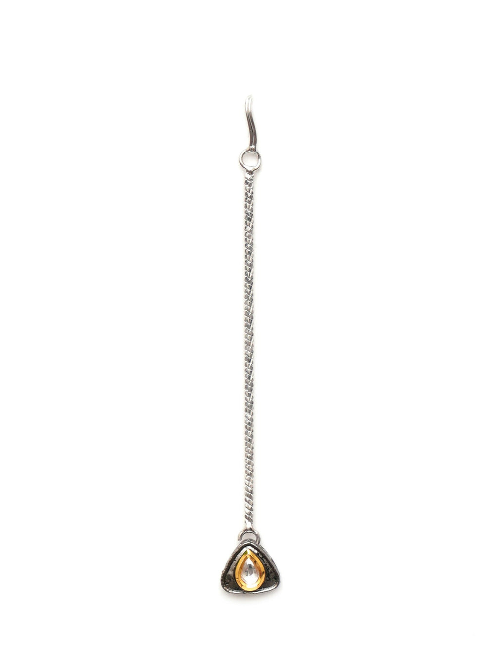 Dual Tone Kundan Maang Tikka (silver) - Ruby Raang | Grocsy