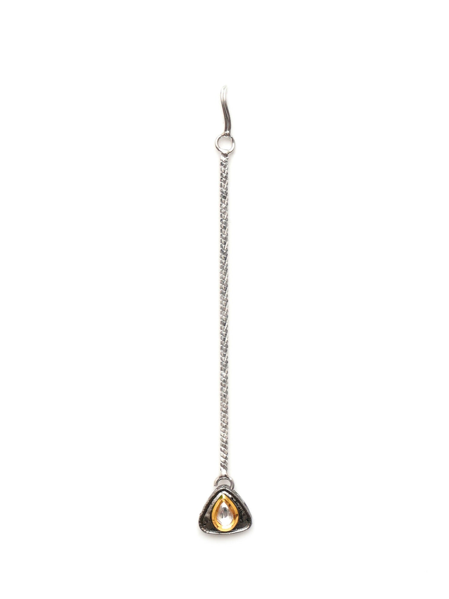 Dual Tone Kundan Maang Tikka (silver) - Ruby Raang | Grocsy