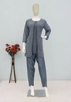 Teeya Creation Grey Color Faux Georgette Party Wear Designer Co Ord Set | Grocsy