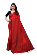 Vamika Red Sana Silk Printed Saree (Nihal Red) | Grocsy