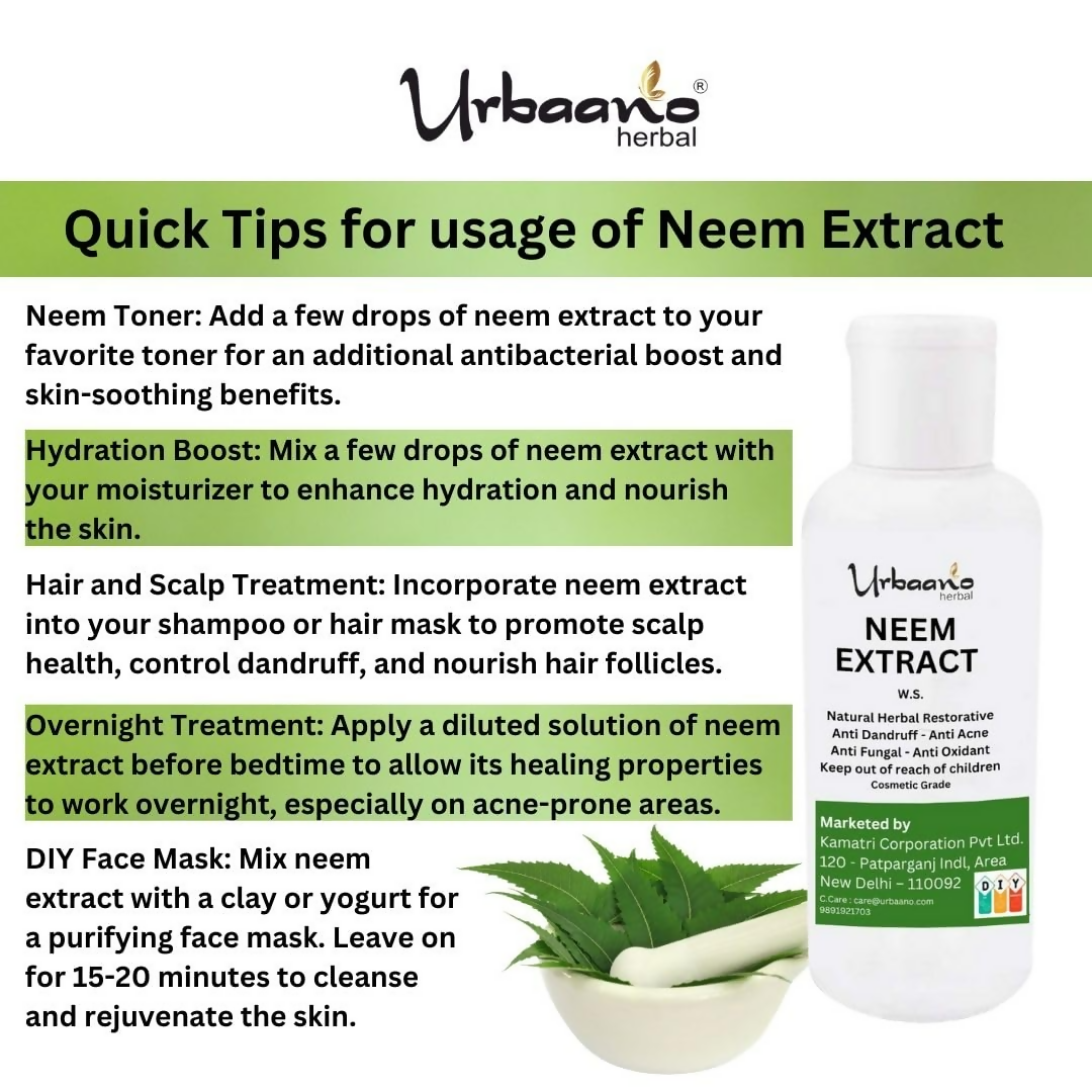 Urbaano Herbal Pure Neem Extract Natural For DIY Skin, Hair & Body Care | Grocsy
