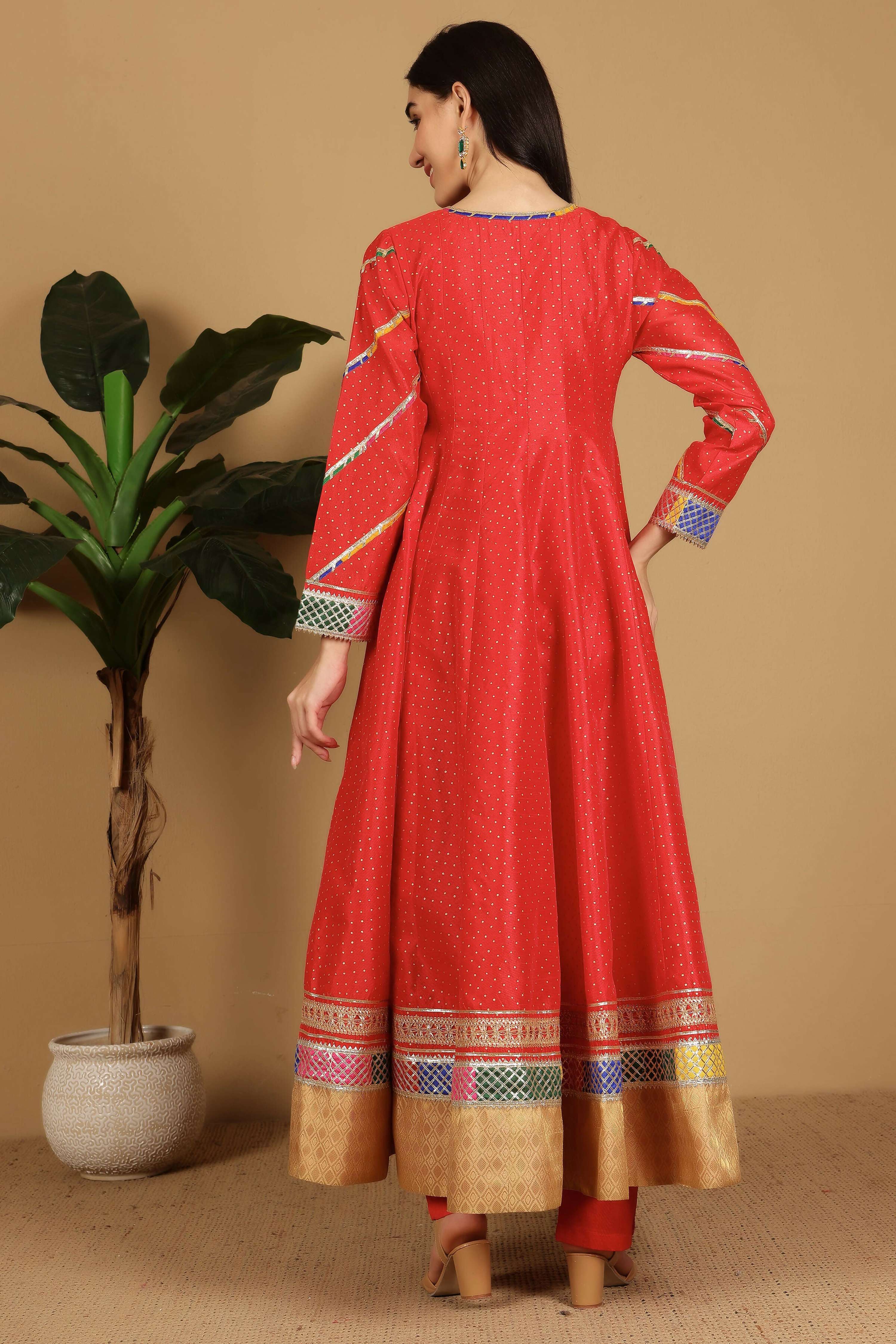 Joban Fashion Red Silk Lehenga Set | Grocsy