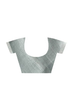 Mominos Fashion Moeza Gray Bhagalpuri Handloom Silk Linen Saree with unstitched Blouse piece | Grocsy