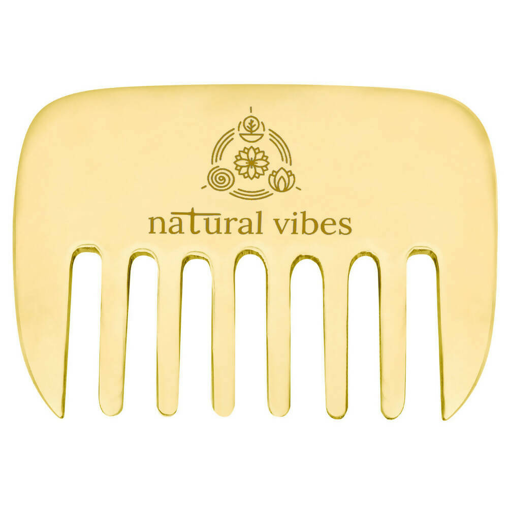 Natural Vibes Kansa Hair Comb for Hair Fall, Growth, Circulation & Stress Relief | Grocsy