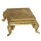 Puja N Pujari Elephant Design Brass Pooja Chowki | Grocsy