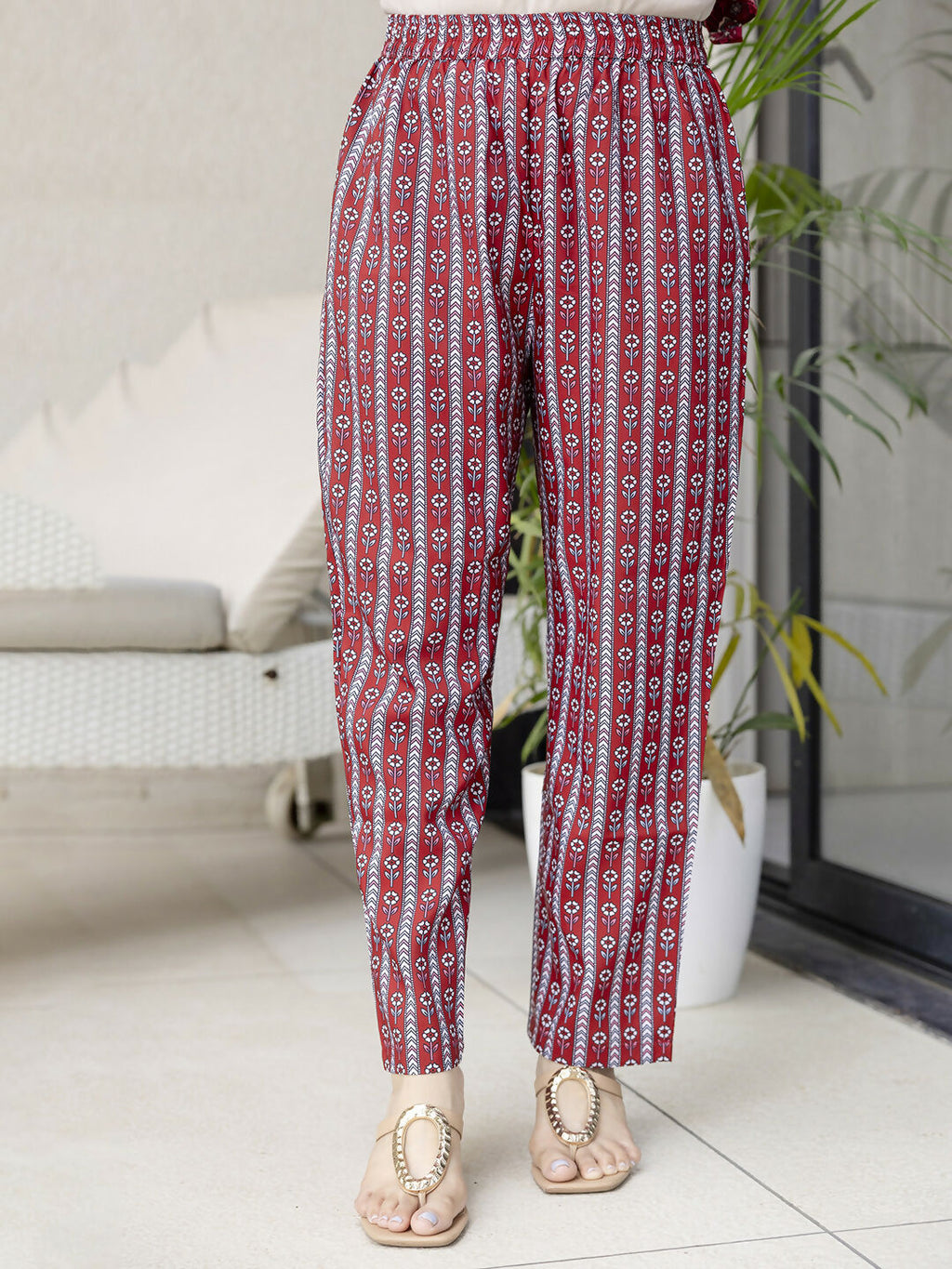 The52 Maroon Women's Gorgeous Rayon Fabric Printed Work Flared Kurta, Pant and Dupatta Set | Grocsy