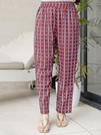 The52 Maroon Women's Gorgeous Rayon Fabric Printed Work Flared Kurta, Pant and Dupatta Set | Grocsy