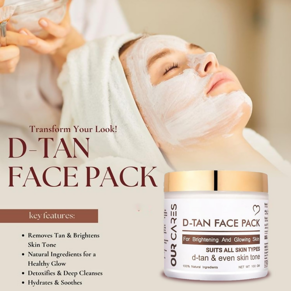 Our Cares D-TAN Face Pack for Instant Tan Removal & Sun Damage Protection | Grocsy