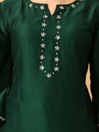 Myshka Women's Green Embroidered Party Kurta Sets | Grocsy