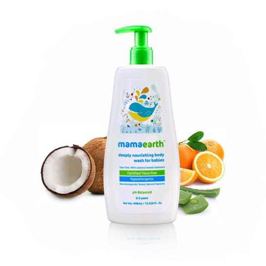 Mamaearth Deeply Nourishing Baby Body Wash For Natural Cleansers & Tear-Free Formula | Grocsy