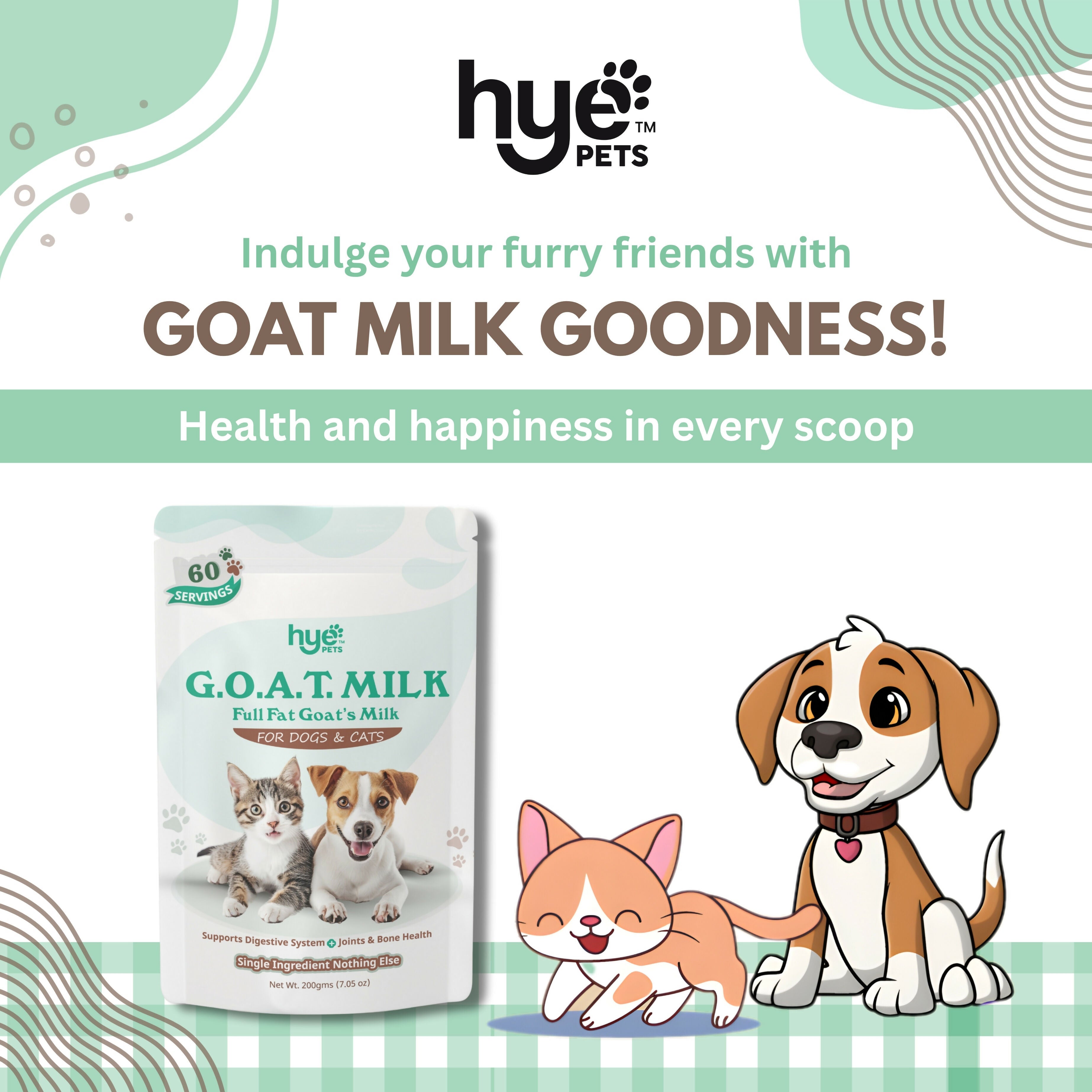 Hye Pets Full Fat Goat Milk Powder For Pets | Grocsy