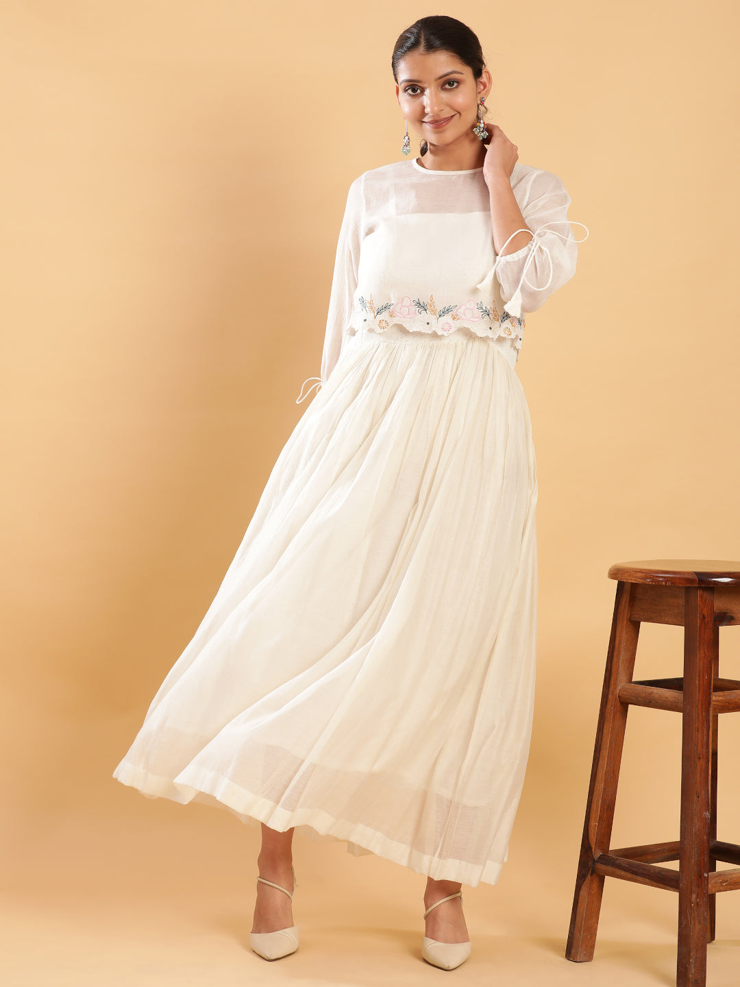 BohoJazz Bohemian Signature Dress with Embroidered Mul Top | Grocsy