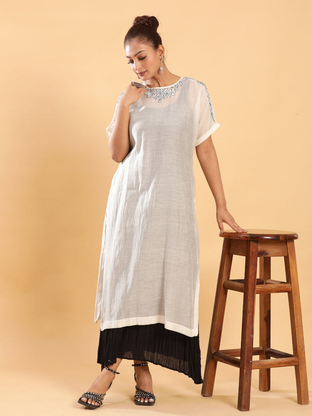 BohoJazz Bohemian Signature Mul Dress with Crushed Black Inner | Grocsy