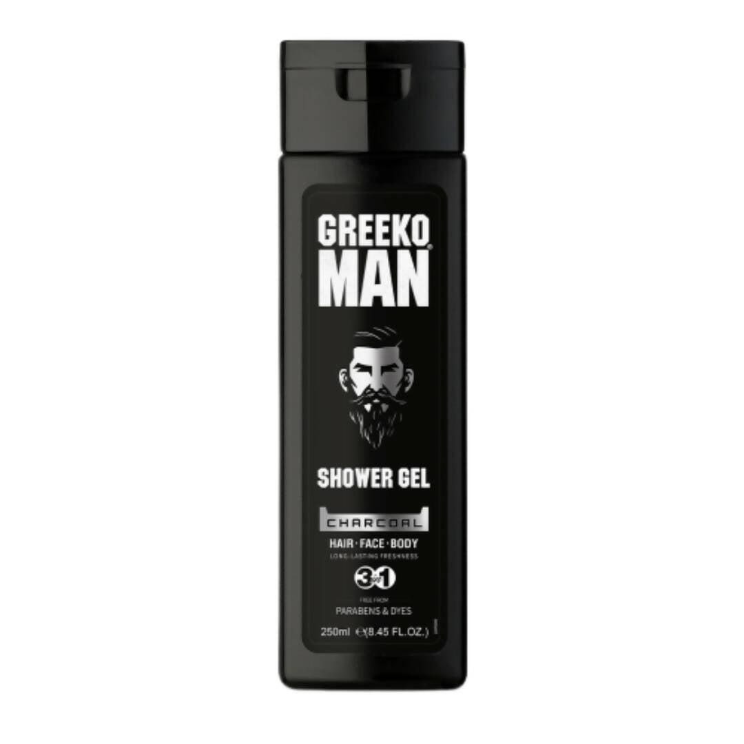 Vasu Healthcare Greeko Man 3 in 1 Charcoal Shower Gel | Grocsy