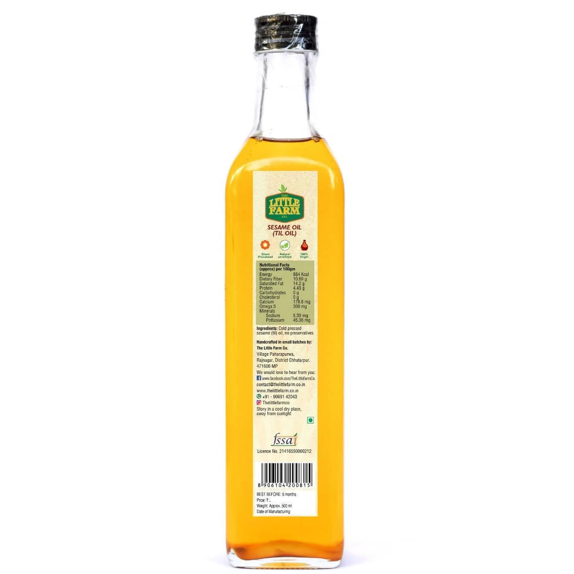 The Little Farm Co Cold Pressed Sesame (Til) Oil | Grocsy
