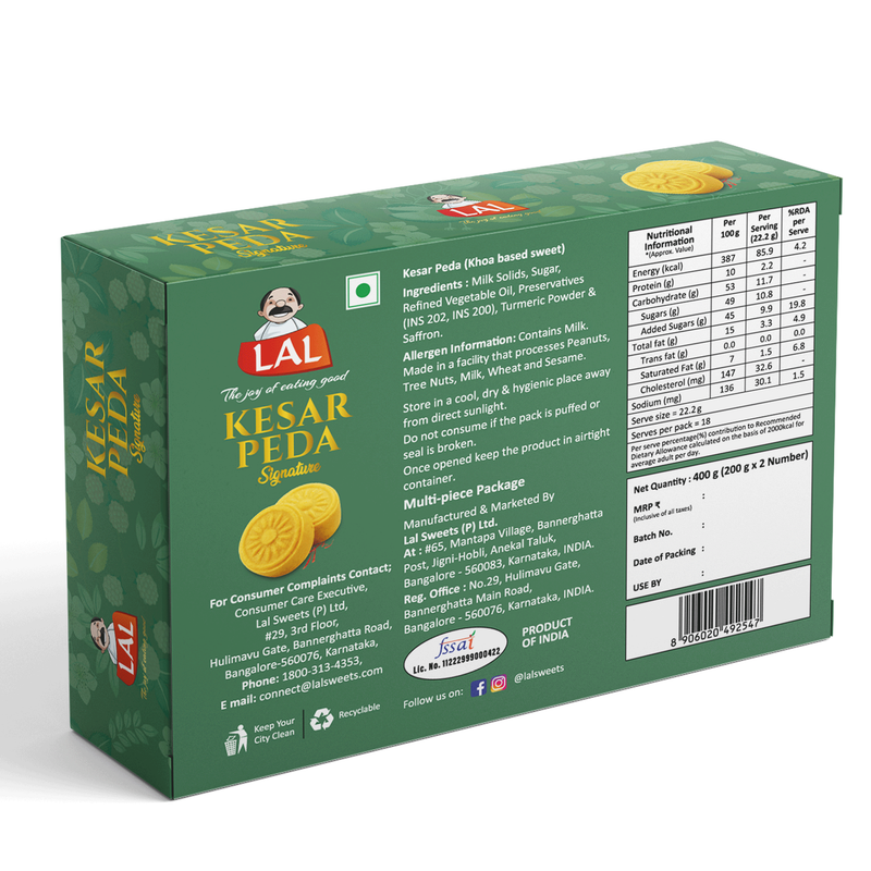Lal Sweets Kesar Peda | Grocsy
