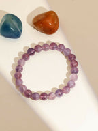 Amethyst Brown and Black Round crystal Beads Elastic Bracelet - Ruby Raang | Grocsy