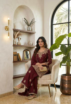 Teeya Creation New Latest Stylish Kurta Palazzo Set - Red | Grocsy