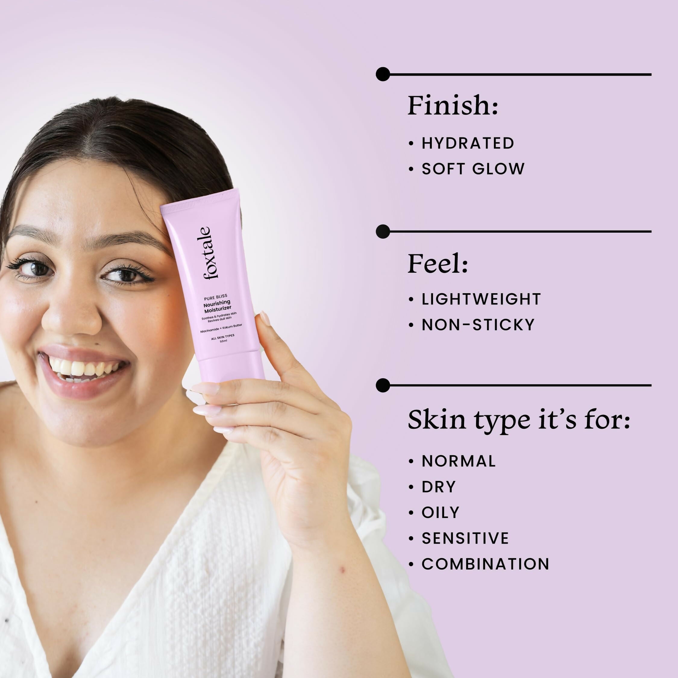 Foxtale Nourishing Face Moisturizer With Niacinamide For 24 Hr Hydration & Lightweight | Grocsy