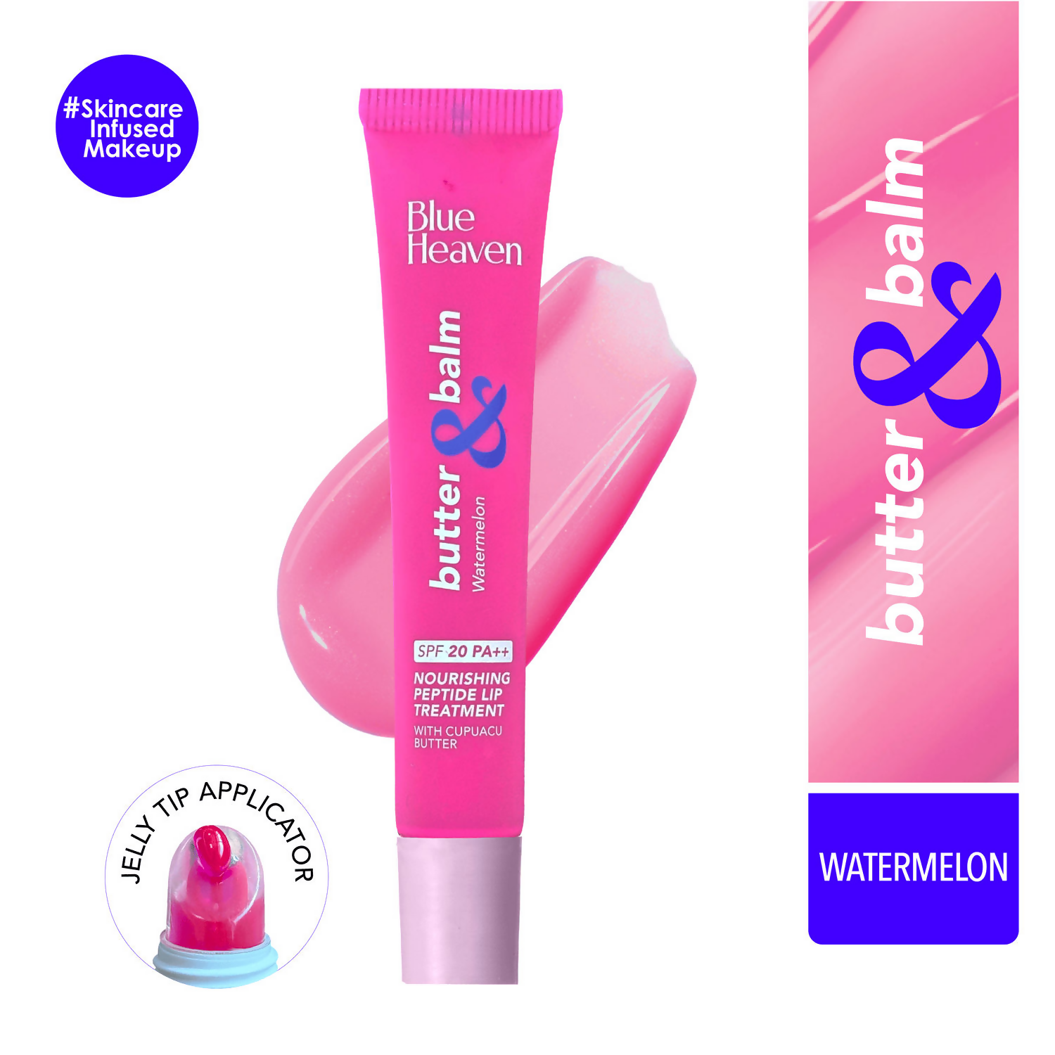 Blue Heaven Butter & Balm Peptide Based Tinted Lip Balm With Spf 20 Pa++ - Watermelon | Grocsy