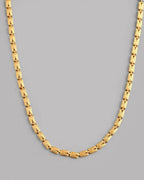 VOJ Gold-Polished Self Design Biscuit Chain For Men | Grocsy