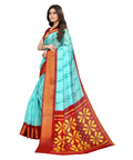 Vamika Cotton Sky Blue Jari Border Bollywood Style Saree (DINO SKY BLUE) | Grocsy