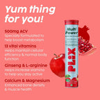 PLIX The Plant Fix Multi Power + Apple Cider Vinegar Bubbly Effervescent Tablets - Apple Burst | Grocsy