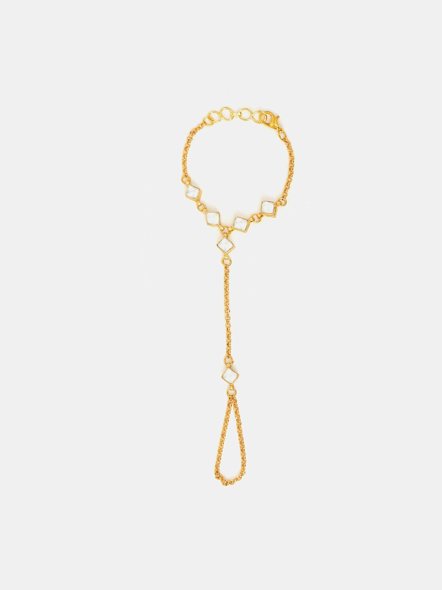 Ruby Raang Noor Minimal Gold Hand Chain | Grocsy