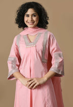Joban Fashion Pink Cotton Kurta Set | Grocsy