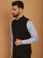 Even Apparels Pure Wool Nehru Jacket - Charcoal | Grocsy